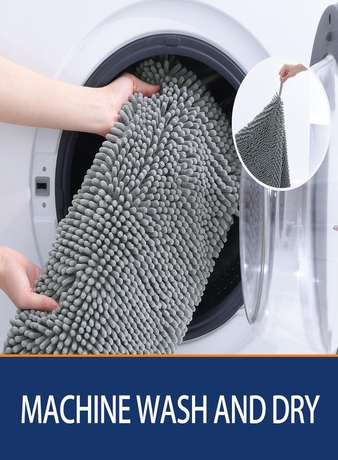 أولانلي منشفة استحمام للكلاب من الشنيل من أولانلي، مقاس 31 × 13، فائقة الامتصاص وسريعة الجفاف، ناعمة للغاية وقابلة للغسل، مناسبة للكلاب الكبيرة والجراء، للاستخدام الداخلي والخارجي، رمادي - Image 4